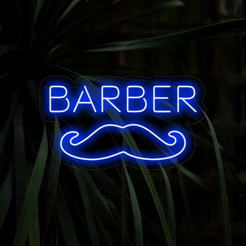 "Mustache Barber Neon Sign" är ett stilrent och vintagetillskott, perfekt för frisörsalonger med en touch av klassisk charm. Lys upp med grooming elegans!
