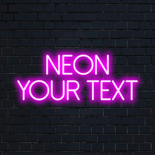 Custom LED neon text sign reading "Neon Your Text"