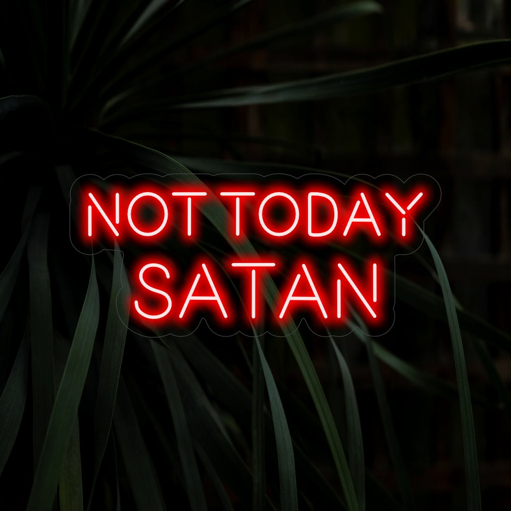 "Not Today Satan Neon Sign" är ett fräckt och humoristiskt tillägg, perfekt för utrymmen med en lekfull och lättsam atmosfär. Lys upp med en touch av fräck charm!