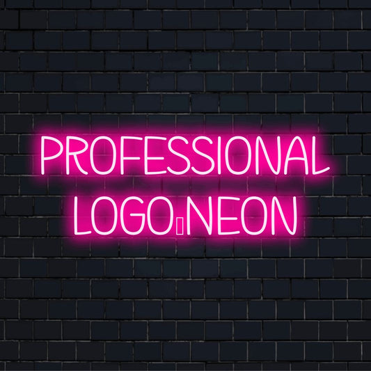 Custom LED neon logo sign with text "Professional Logo Neon"