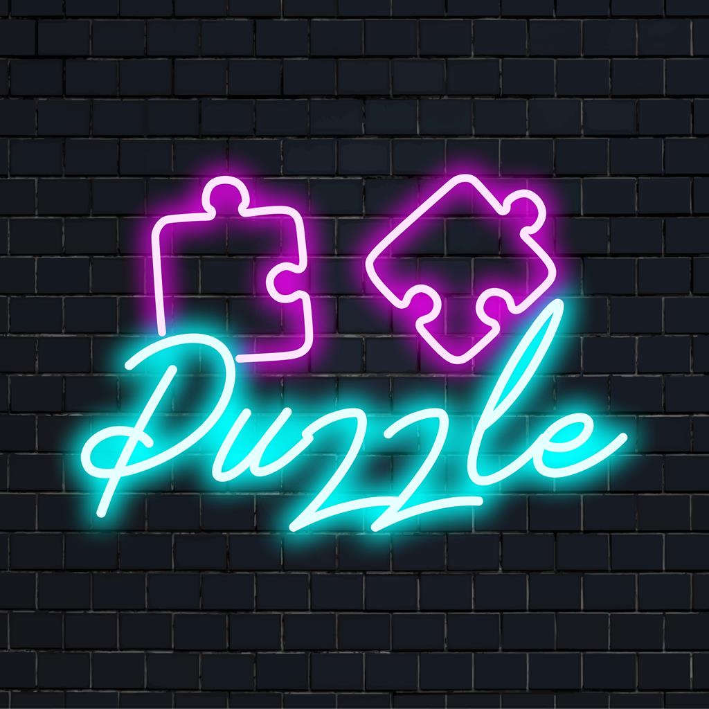 Färgglada och invecklade pussel LED neonskyltar; perfekt neonväggdekor för att lysa upp alla rum med anpassad LED-design.