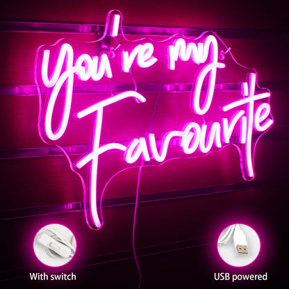 Du är min favorit 5V USB LED Ljusskylt - Prisvärd