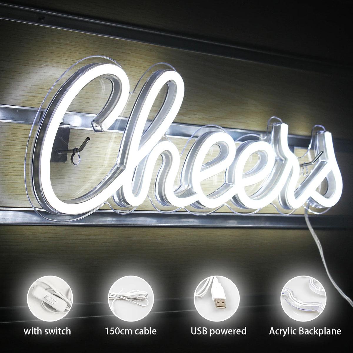 Cheers – LED-neonskylt (5 V USB)