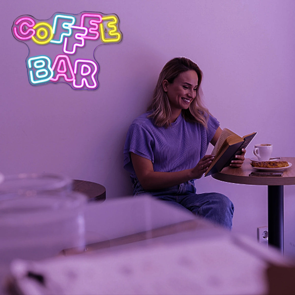 Coffee Bar – LED-ljusskylt (5 V USB)