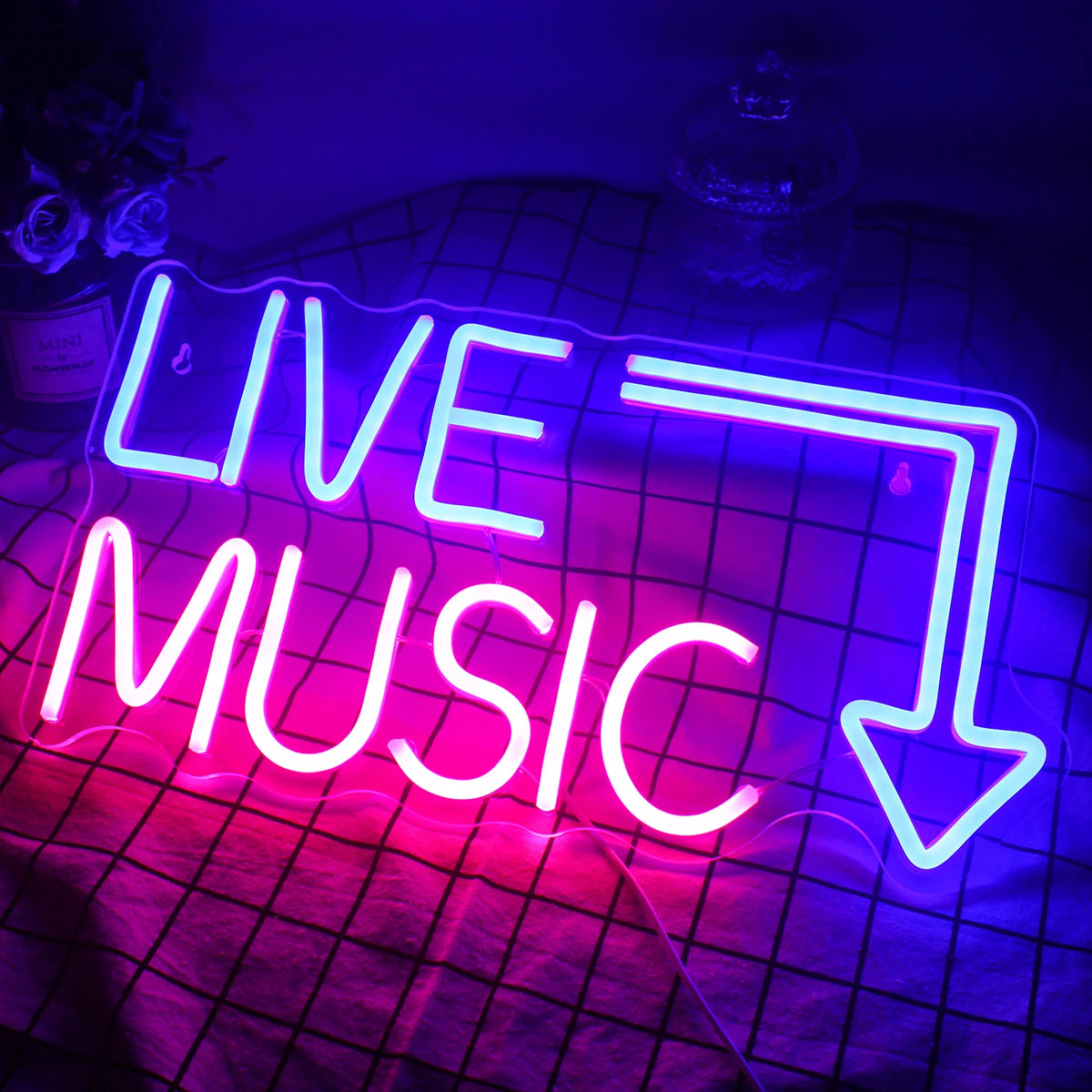 Färdiga musikmotiv – LED-neonskylt (5 V USB)