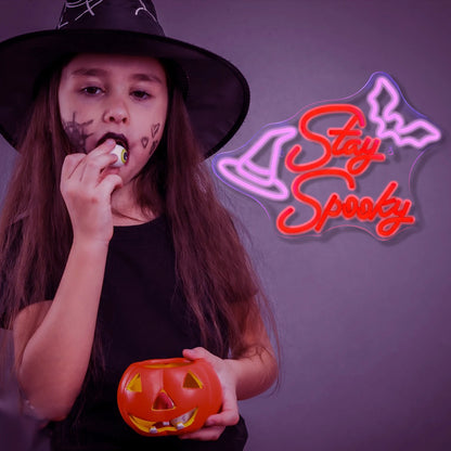 Stay Spooky 5V USB LED Ljusskylt - Budgetvänlig