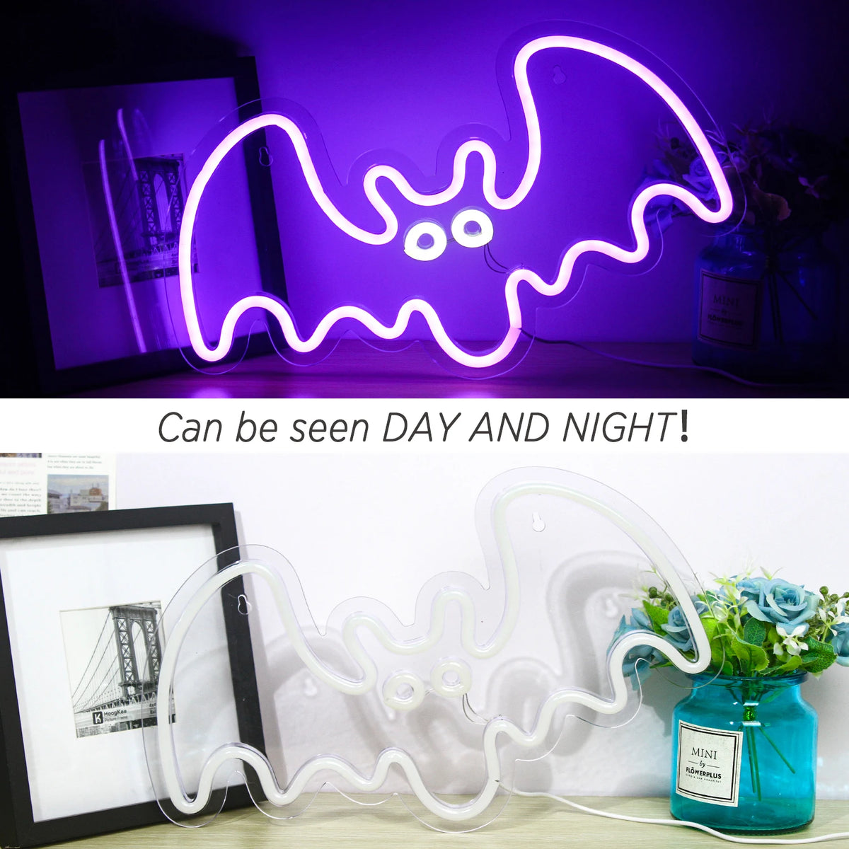 Fladdermus – LED-neonskylt (5 V USB)