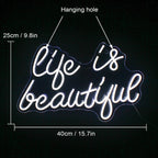 Life is Beautiful – LED-neonskylt (5 V USB)