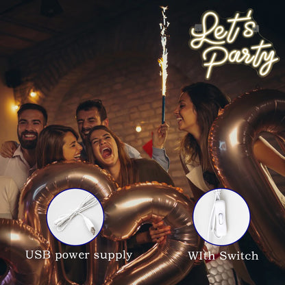Let's Party 5V USB LED Ljusskylt - Prisvänlig