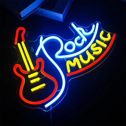 Rockmusik 5V USB LED Neonskylt - Prisvärd