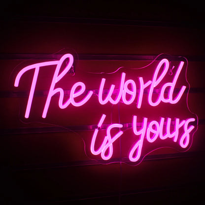 The World Is Yours 5V USB LED Ljusskylt - Prisvärd