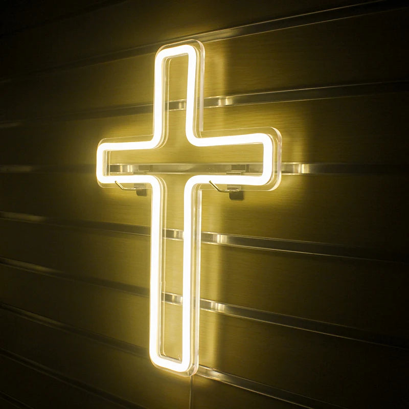 Kors – LED-neonskylt (5 V USB)