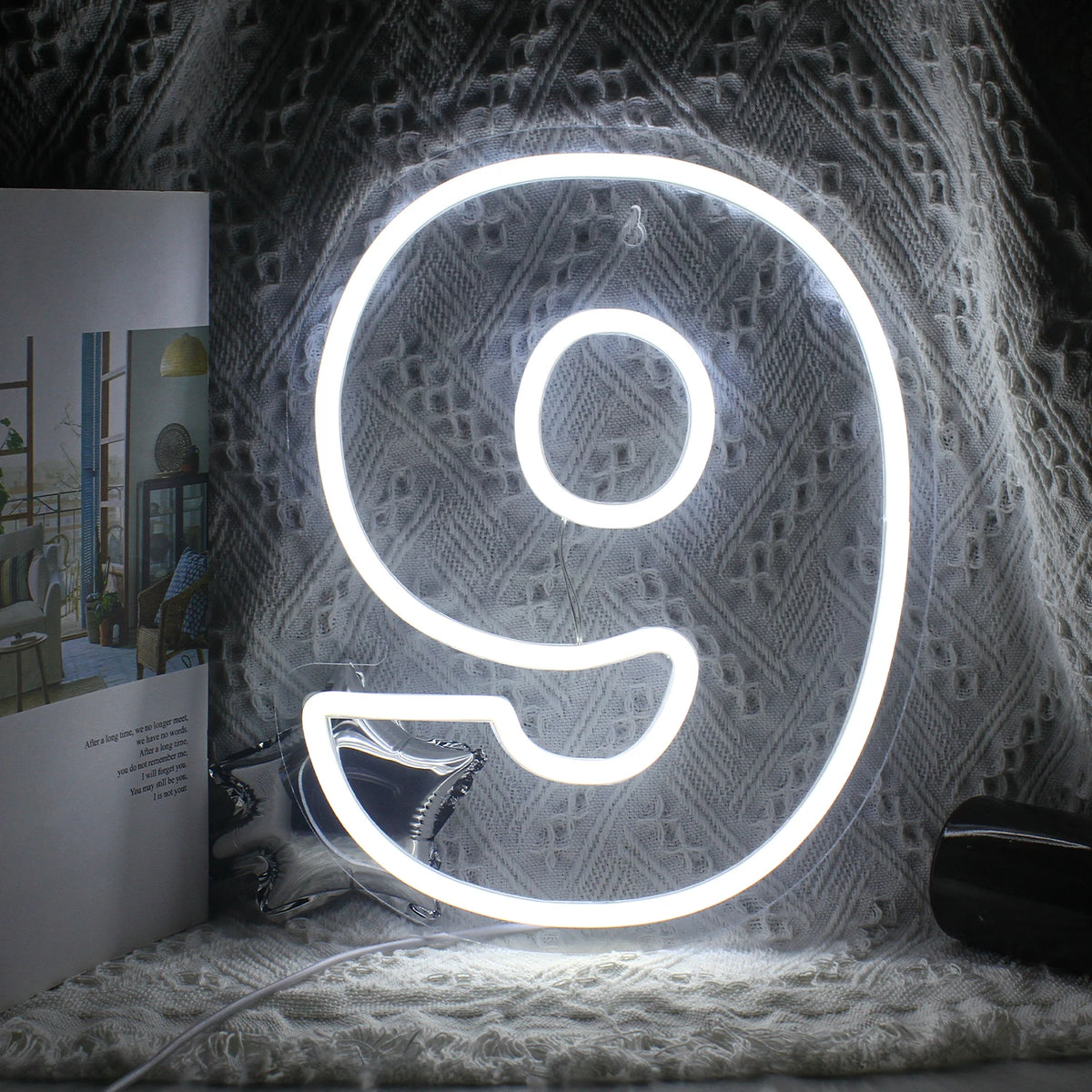 Födelsedagssiffror 0–9 – LED-neonskylt (5 V USB)