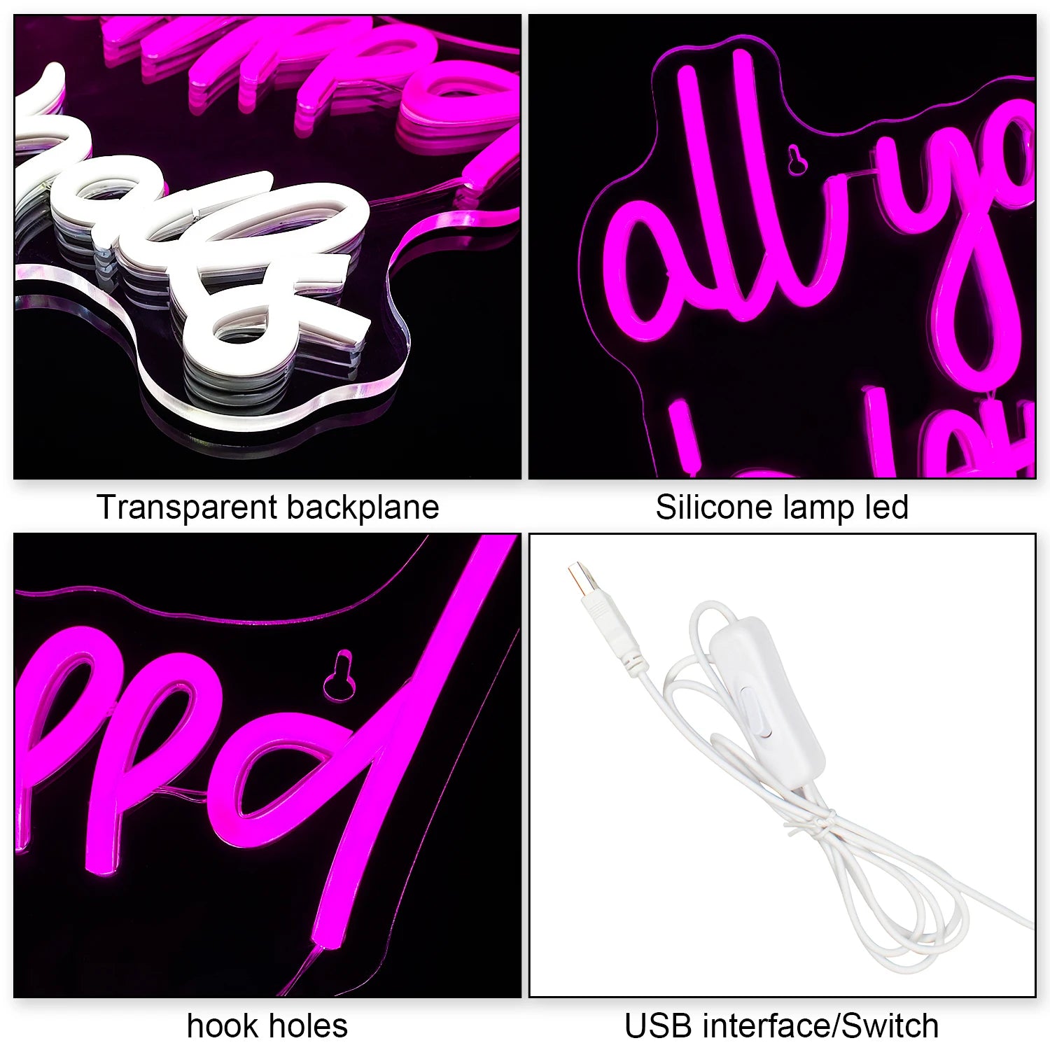 Allt du behöver är naglar 5V USB LED Neonskylt - Budgetvänlig