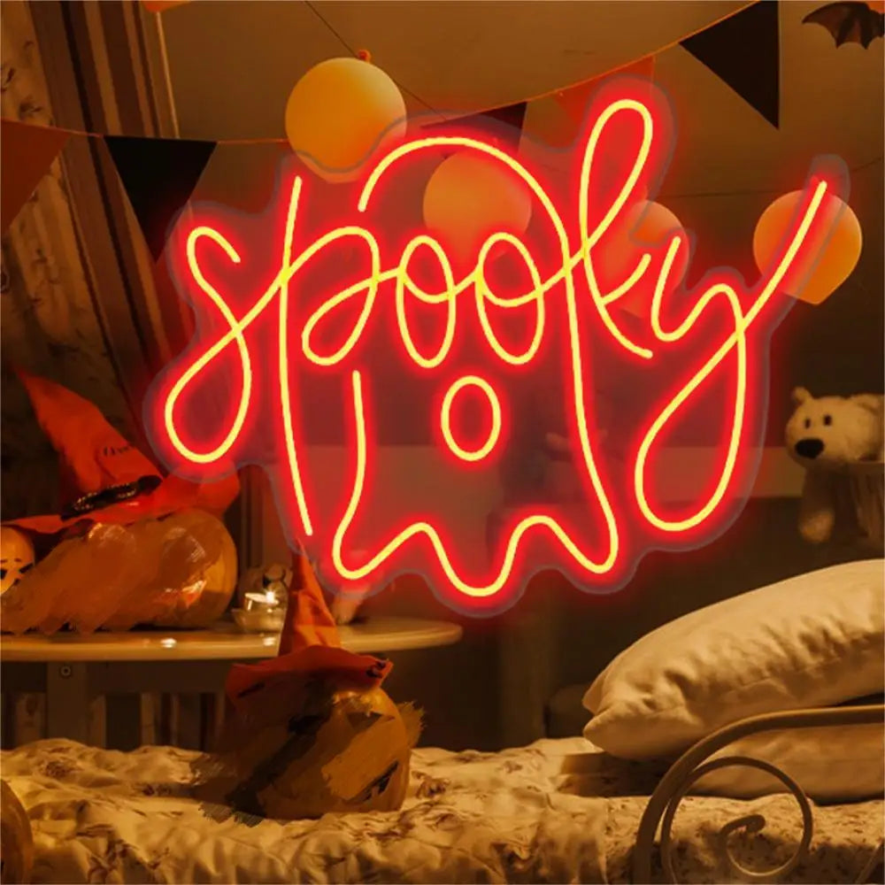 spooky – Spöke – LED-neonskylt (5 V USB)