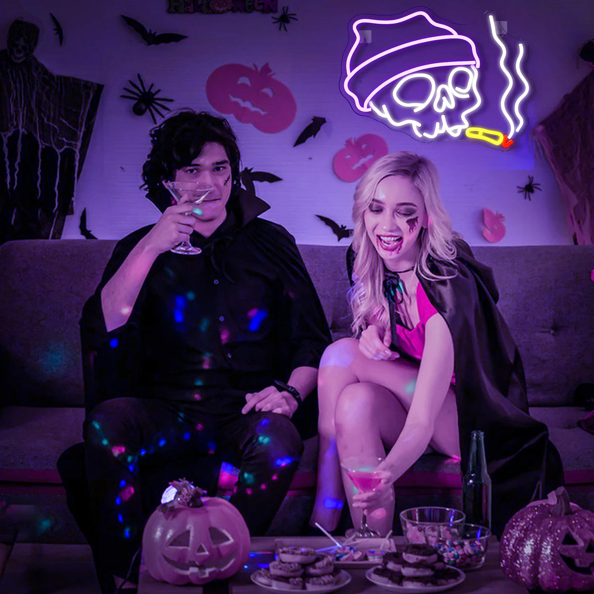 Dödskalle – LED-neonskylt (5 V USB)