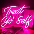 Treat Yo' Self 5V USB LED Neon Sign - Budget Friendly