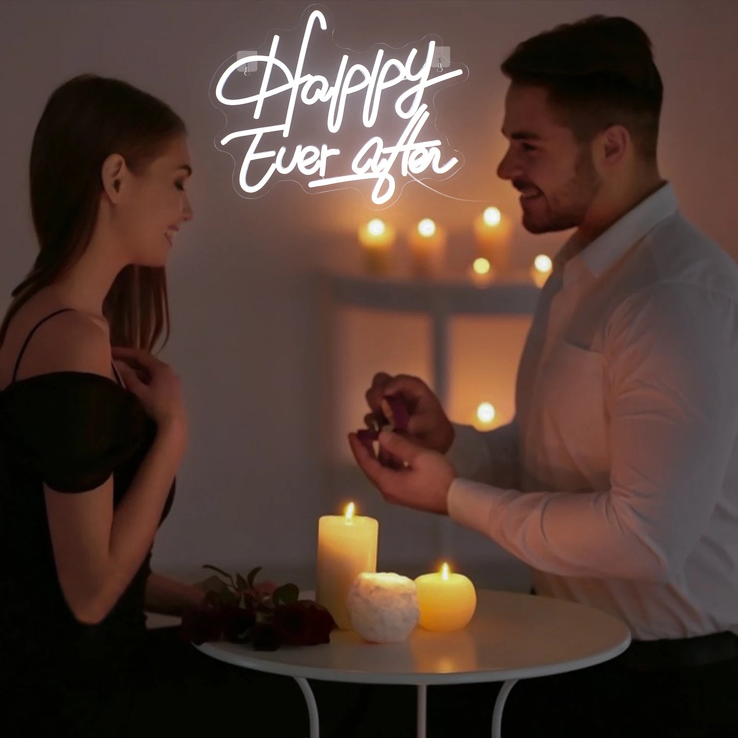 Lyckliga i alla sina dagar 5V USB LED Ljusskylt - Prisvänlig