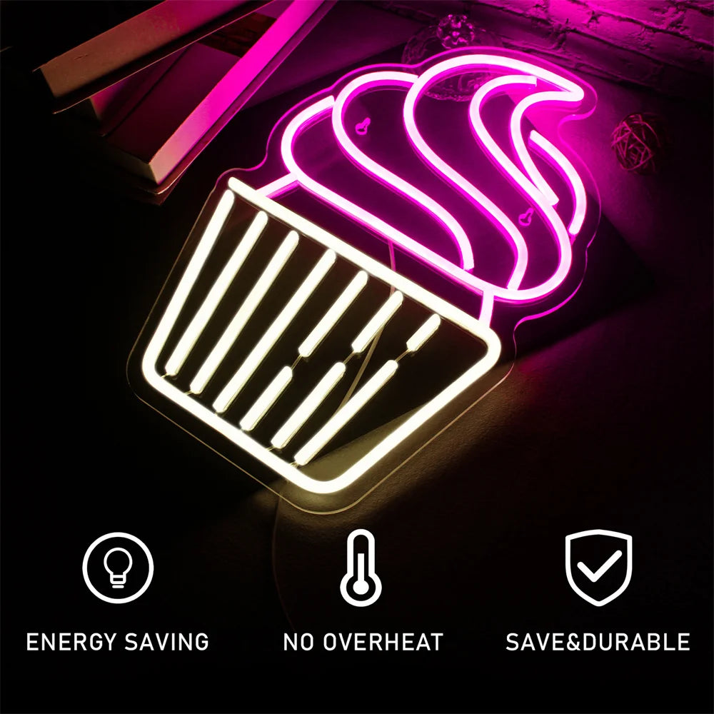 Cupcake – LED-neonskylt (5 V USB)