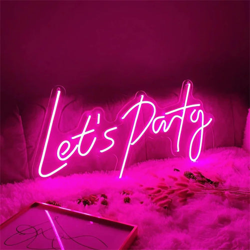 Let's Party – LED-neonskylt (5 V USB)