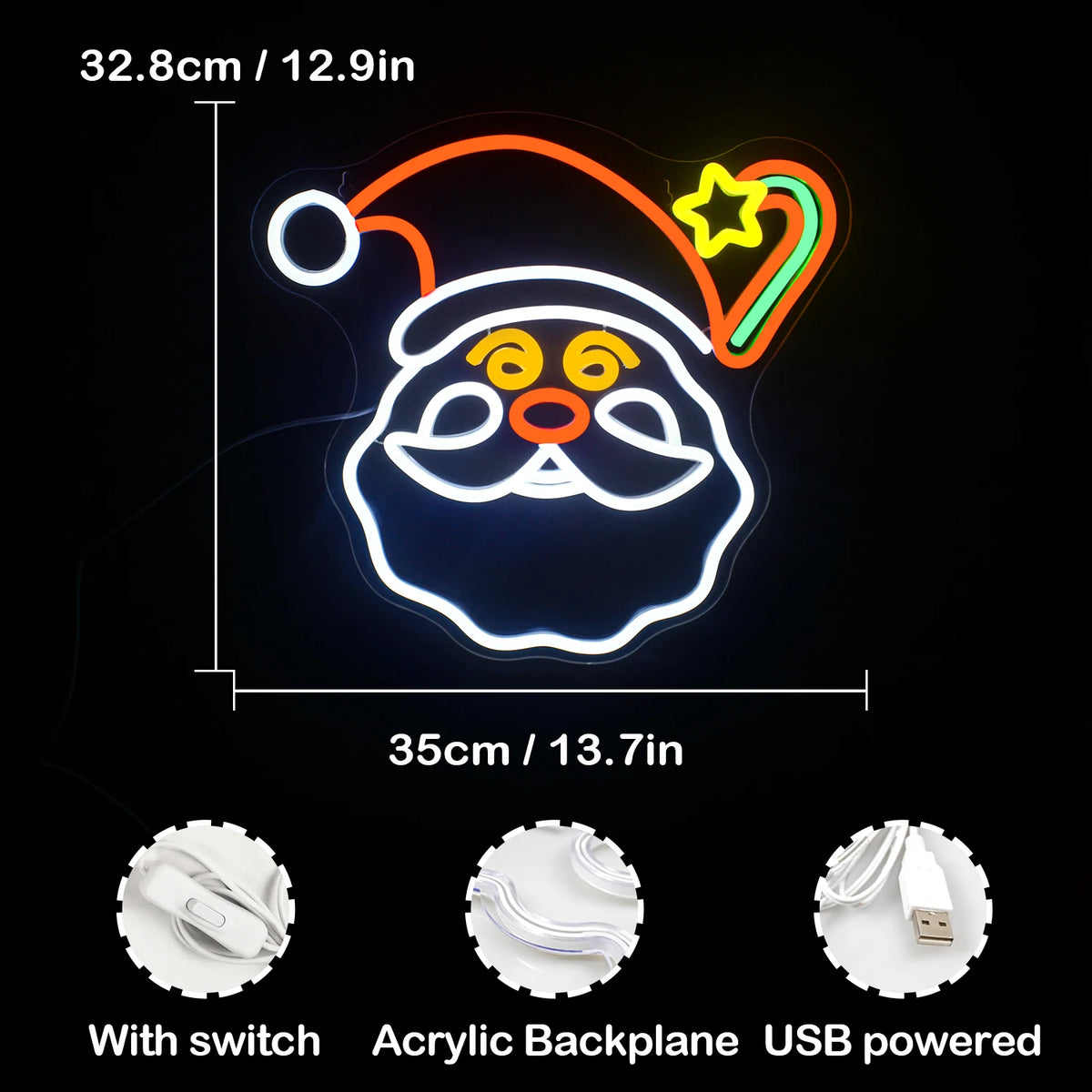 Julmotiv – LED-neonskylt (5 V USB)