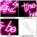 Time to be beautiful – LED-ljusskylt (5 V USB)