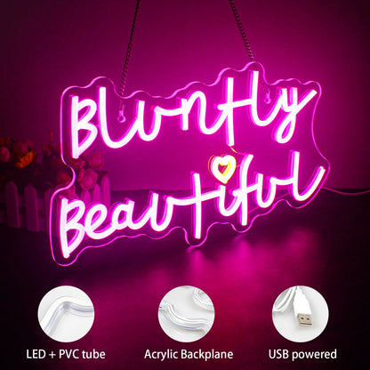 Bluntly Beautiful 5V USB LED Ljusskylt - Prisvärd