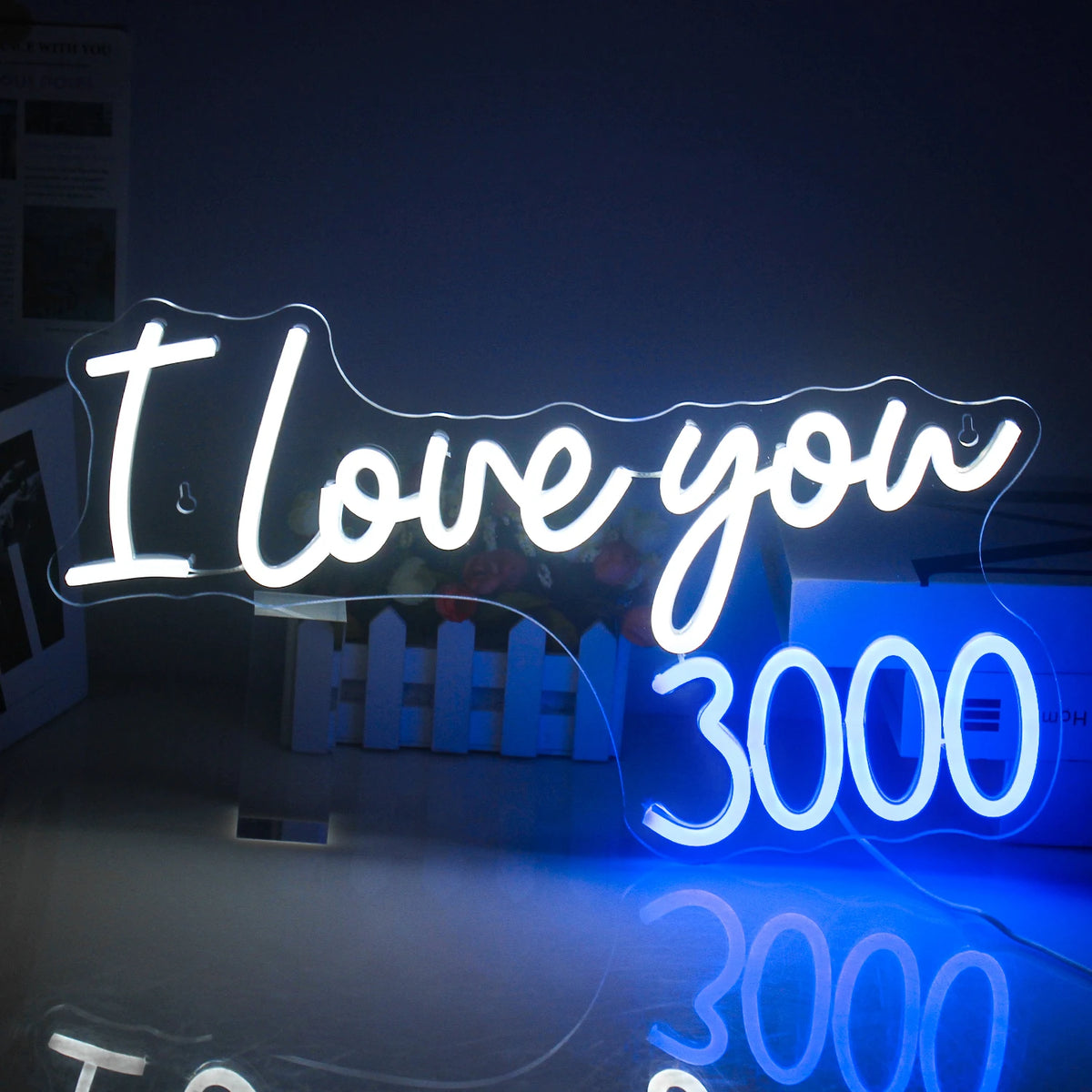 I Love You 3000 – LED-neonskylt (5 V USB)