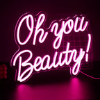 Oh You Beauty – LED-ljusskylt (5 V USB)