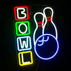 BOWL – Bowlingkäglor och klot – LED-neonskylt (5 V USB)