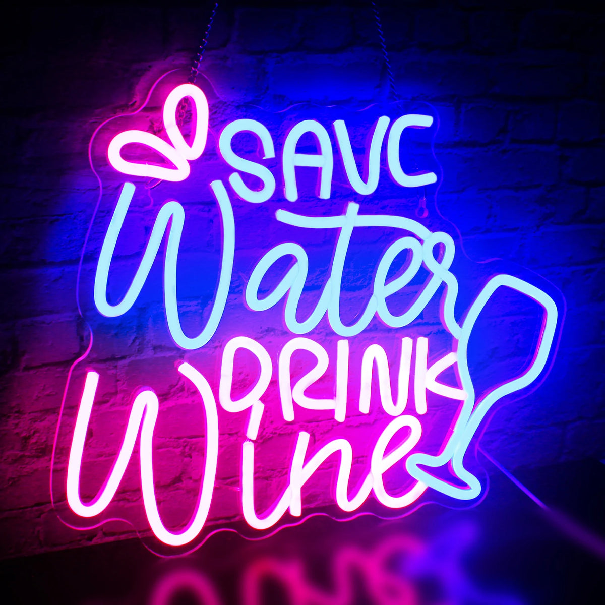 Save Water Drink Wine 5V USB LED Neon Sign - Budget Friendly