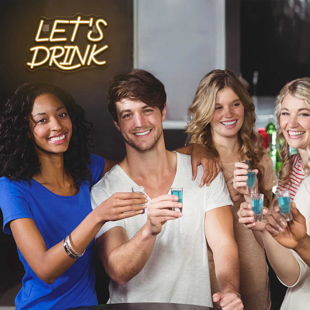 Let's Drink – LED-ljusskylt (5 V USB)