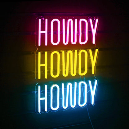 Howdy 5V USB LED Neonskylt - Prisvänlig