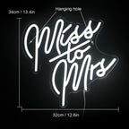 Miss To Mrs 5V Mini USB LED Neonskylt - Budgetvänlig