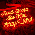 Read Books Be Kind Stay Weird – LED-neonskylt (5 V USB)