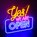 “Yes We Are Open” (rektangulär ram) – LED-neonskylt (5 V USB)