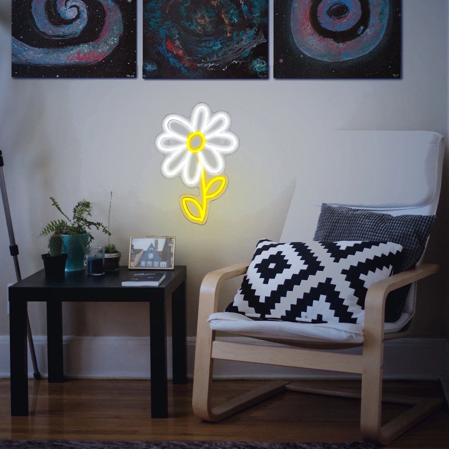 Söt Tecknad Prästkrage Blomma 5V USB LED Ljusskylt - Prisvärt Alternativ