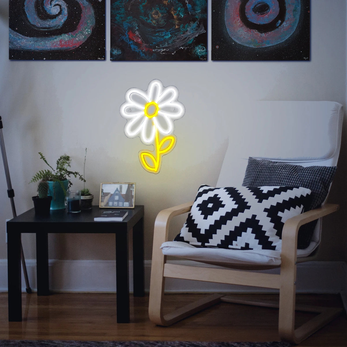 Prästkrage i tecknad stil – LED-neonskylt (5 V USB)