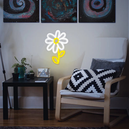 Söt Tecknad Prästkrage Blomma 5V USB LED Ljusskylt - Prisvärt Alternativ