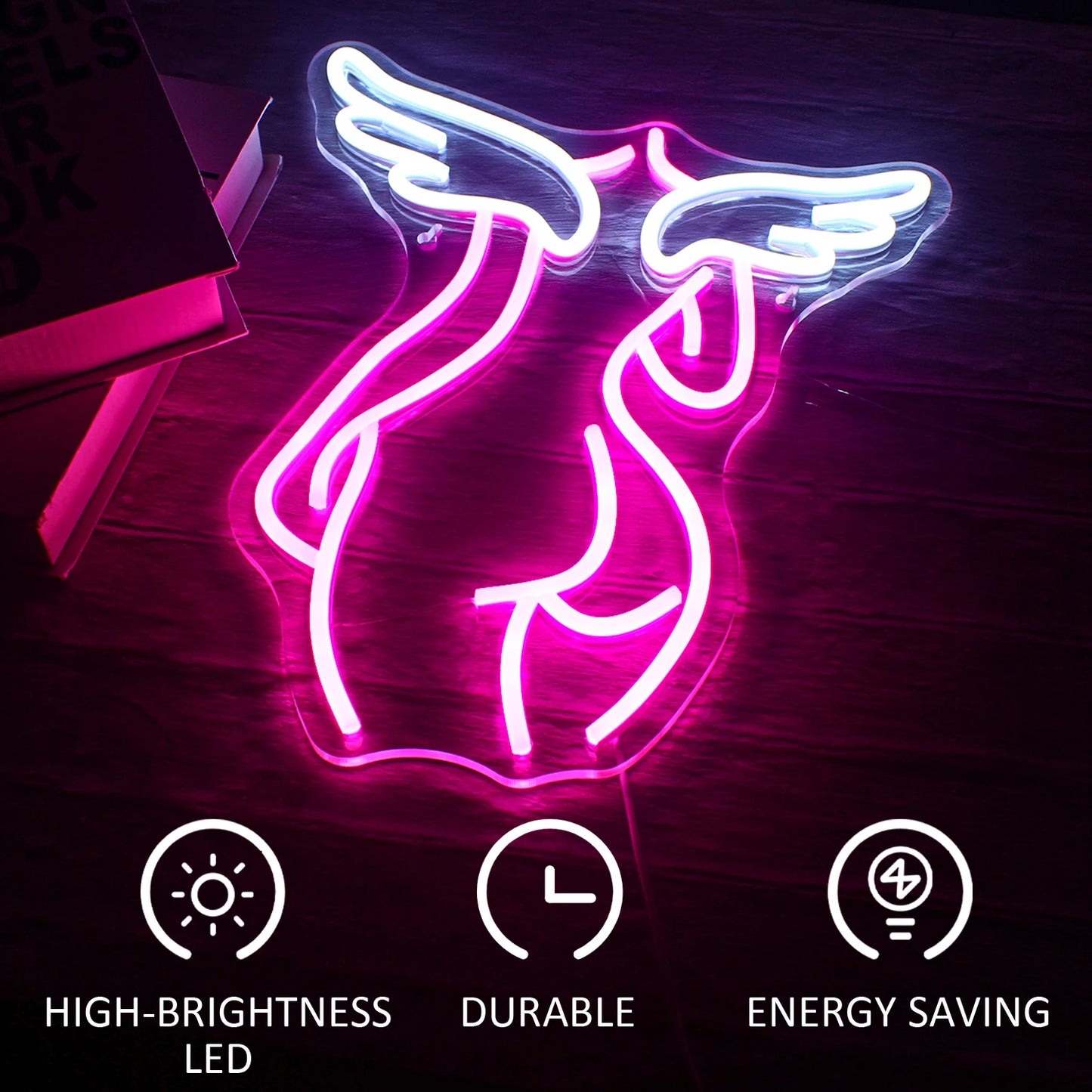 Ängel 5V USB LED Ljusskylt - Budgetvänlig