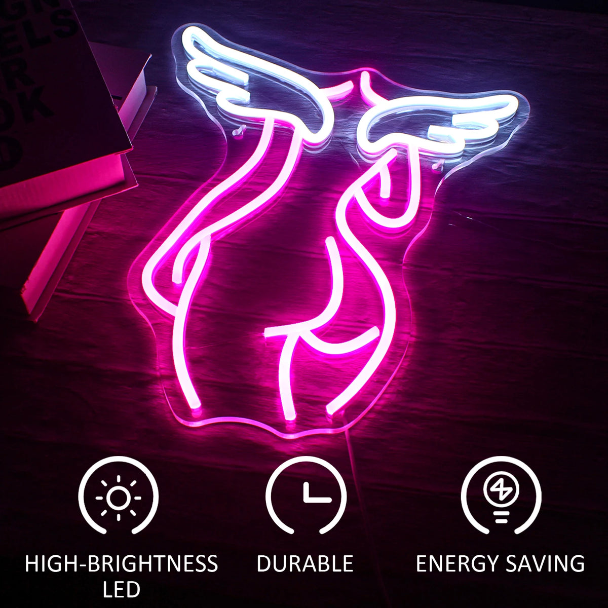 Ängel 5V USB LED Ljusskylt - Budgetvänlig