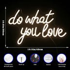 Do What You Love – Hjärta – LED-neonskylt (5 V USB)