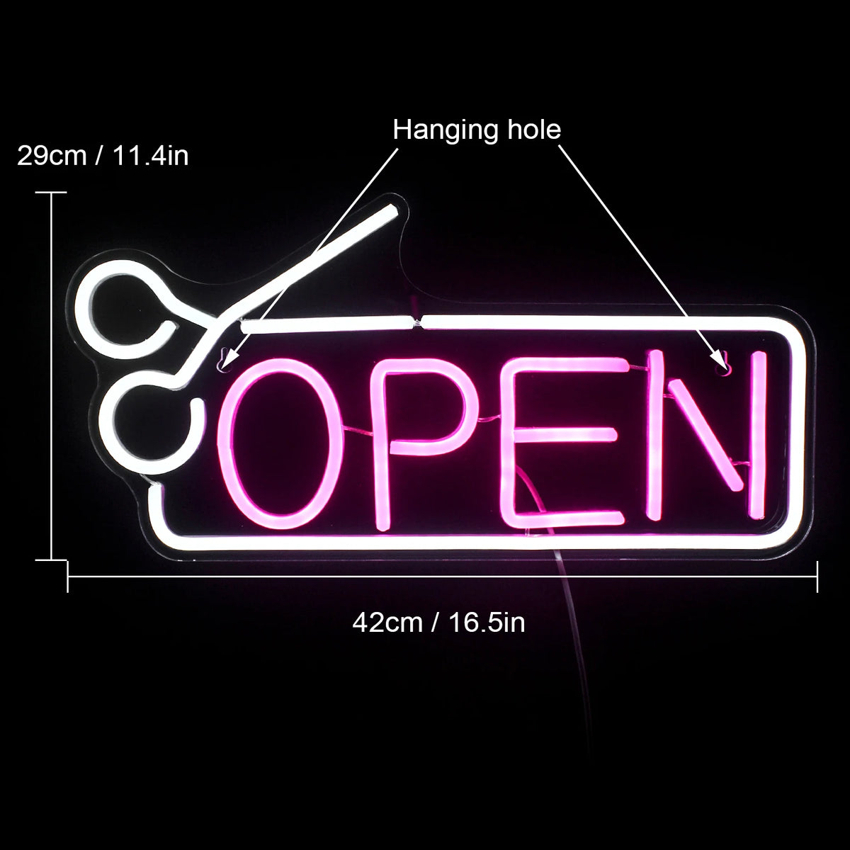 Frisörsalong Open 5V Mini USB LED Neonskylt - Budgetvänlig