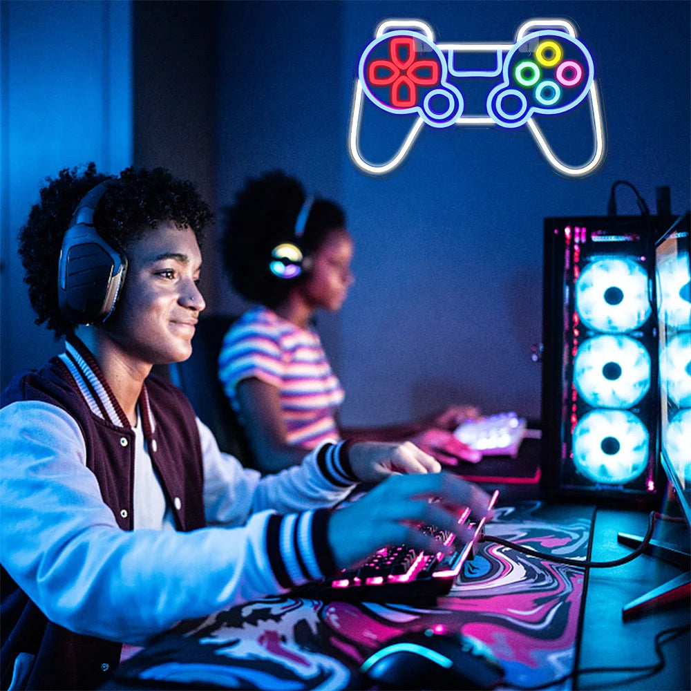 Gamermotiv – LED-neonskylt (5 V USB)