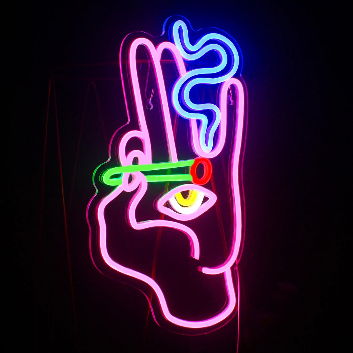 Smoking Hand Eye – LED-neonskylt (5 V USB)