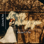 It Was Always You – LED-neonskylt (5 V USB)