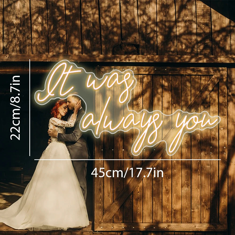 It Was Always You – LED-neonskylt (5 V USB)