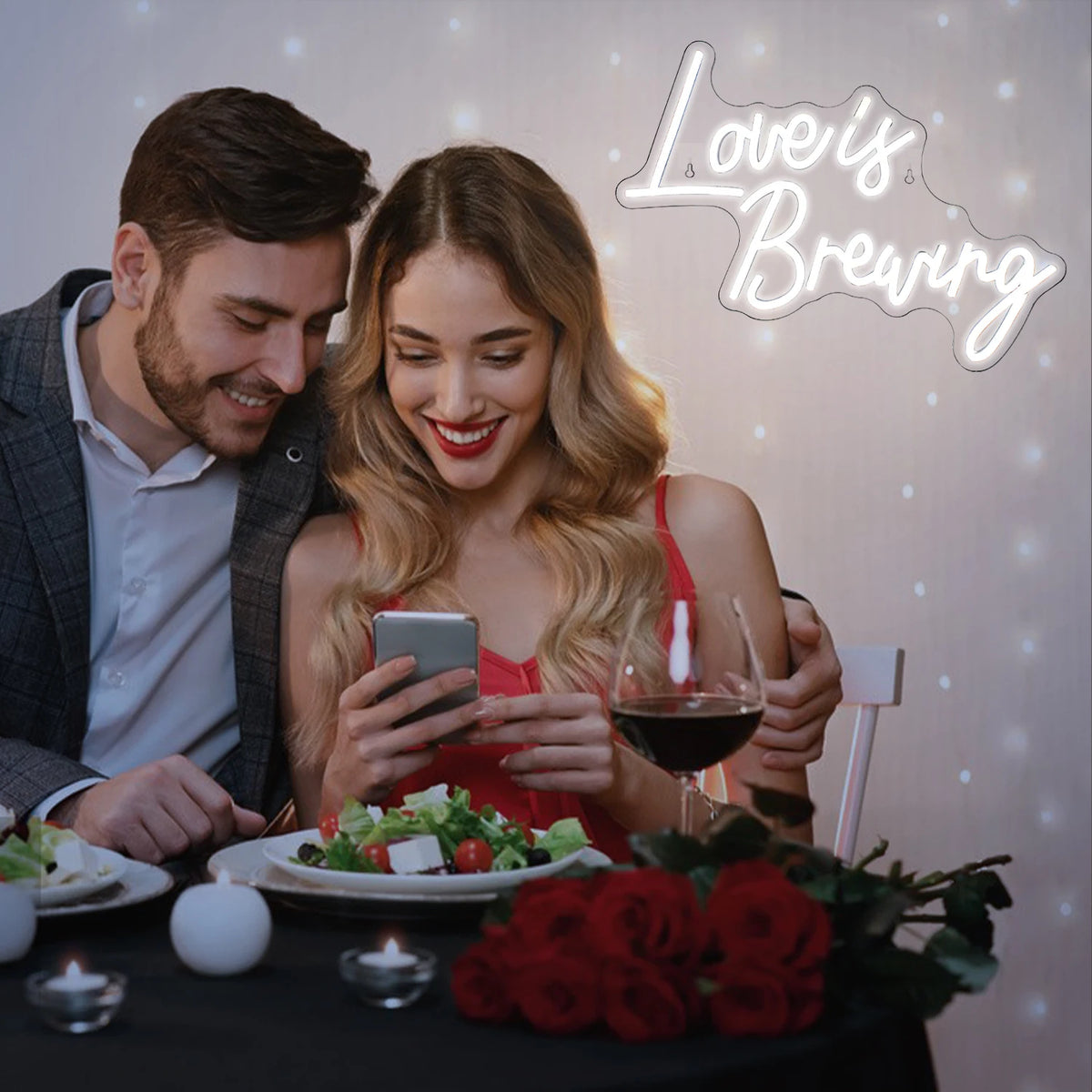 Love Is Brewing – LED-neonskylt (5 V USB)