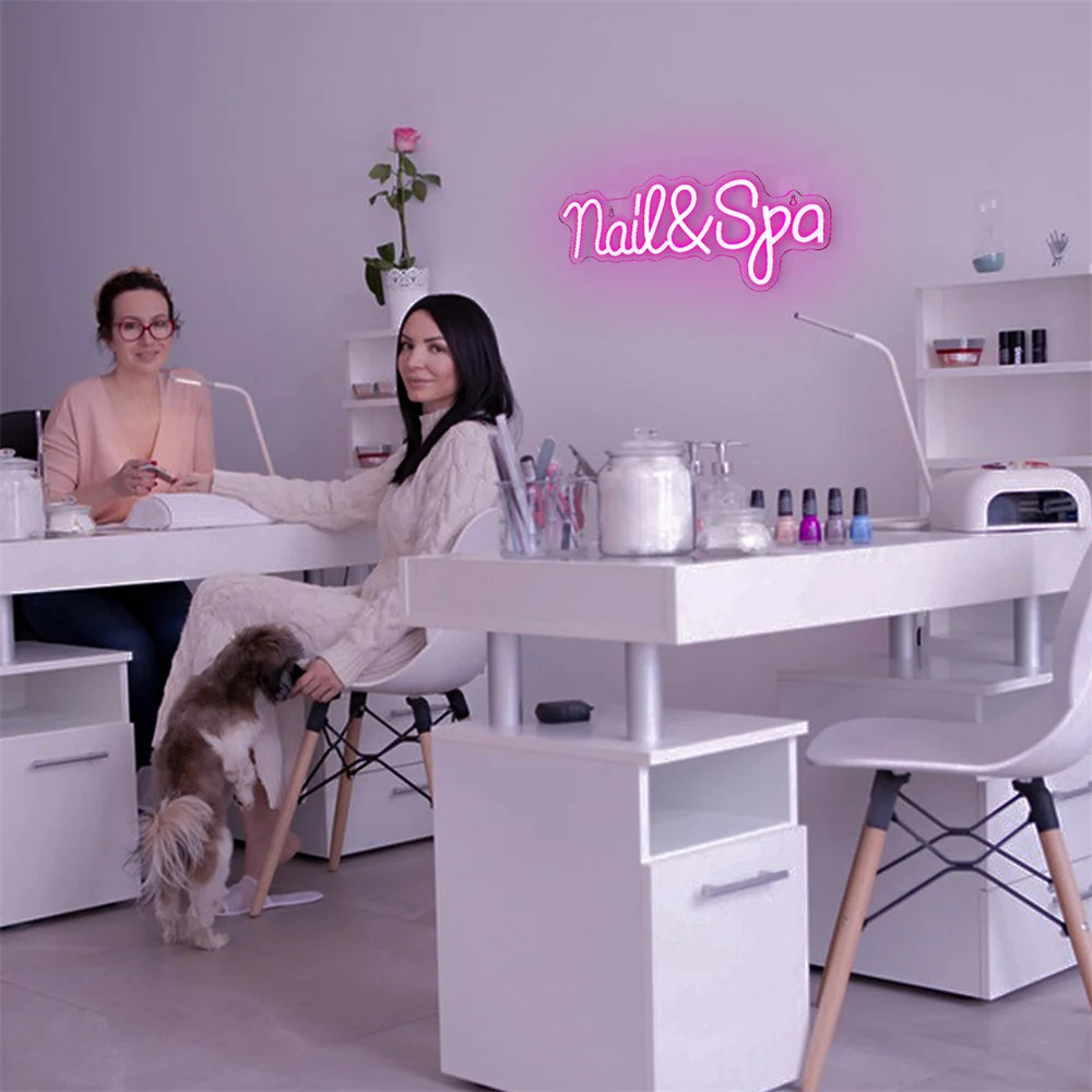 Nail & Spa – LED-ljusskylt (5 V USB)