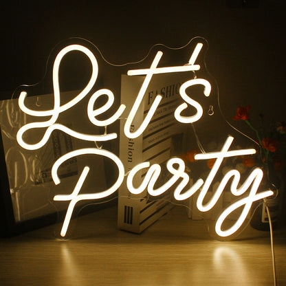 Let's Party 5V USB LED Ljusskylt - Prisvänlig
